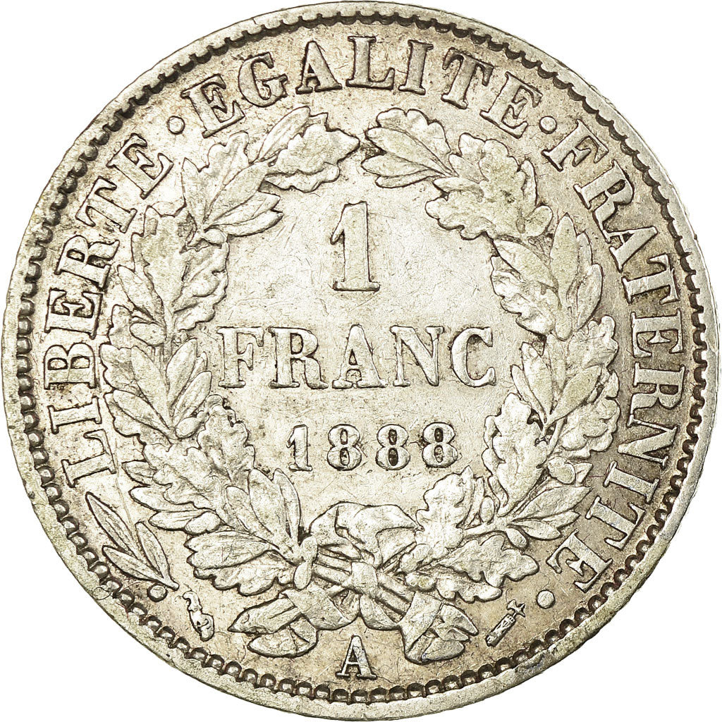 Monnaie, France, Cérès, Franc, 1888, Paris, TTB, Argent, Gadoury:465a
