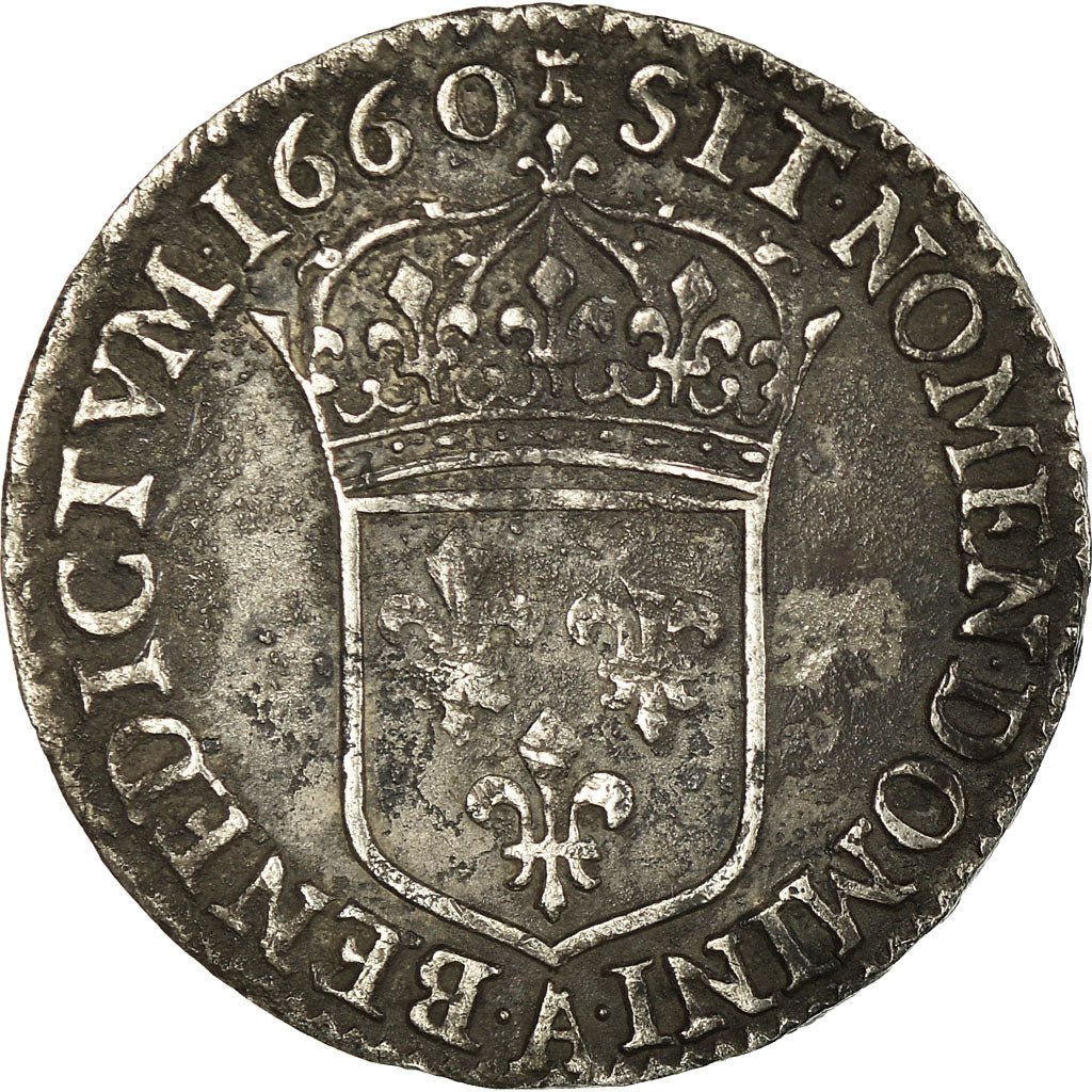 Münze, Frankreich, Louis XIV, 1/12 Écu au buste juvénile, 1660, Paris, SS