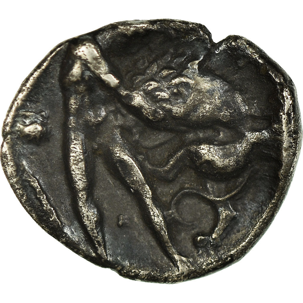 Coin, Calabria, Tarentum, Diobol, 325-280 BC, AU(50-53), Silver, HN Italy:976