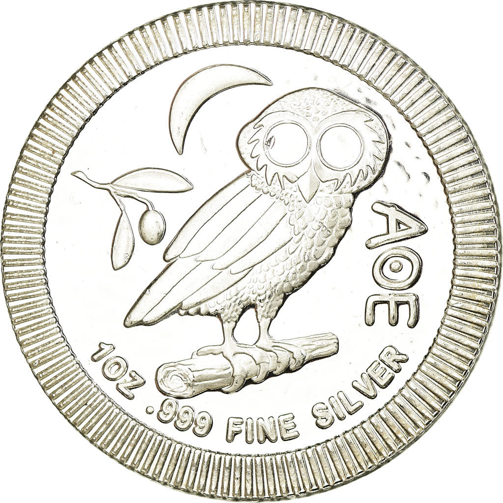 Coin, Niue, Elizabeth II, Athena Owl, 2 Dollars, 2017, 1 Oz, MS(63), Silver