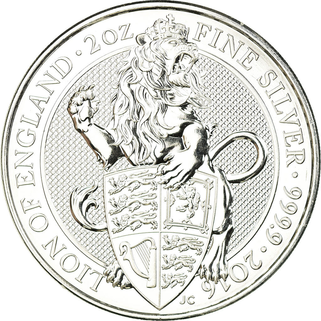 Coin, Great Britain, Elizabeth II, 5 Pounds - 2 Oz, 2016, MS(63), Gold