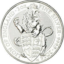 Coin, Great Britain, Elizabeth II, 5 Pounds - 2 Oz, 2016, MS(63), Gold