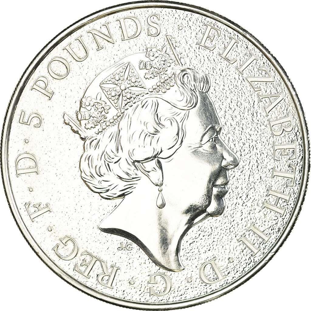 Coin, Great Britain, Elizabeth II, 5 Pounds - 2 Oz, 2016, MS(63), Gold