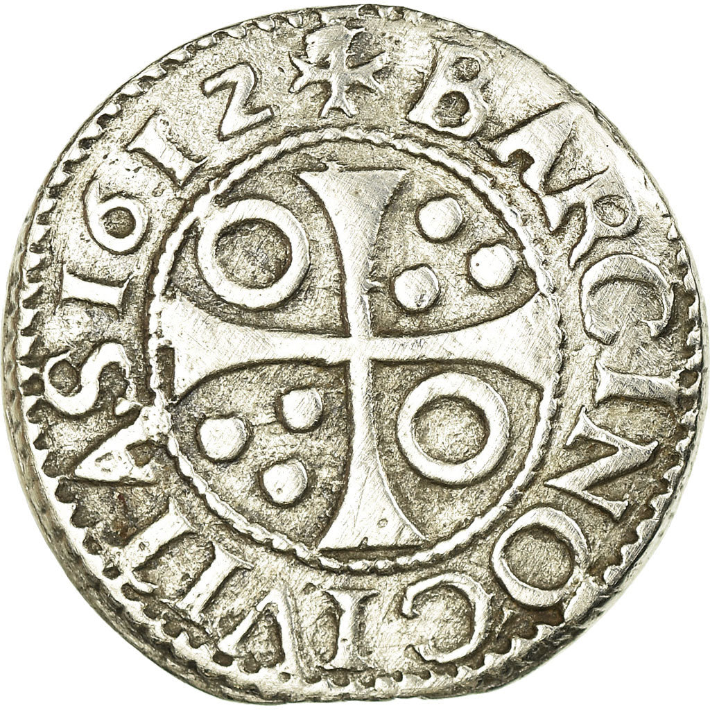 Monnaie, Espagne, BARCELONA, Philip III, 1/2 Real, 1/2 Croat, 1612, Barcelona