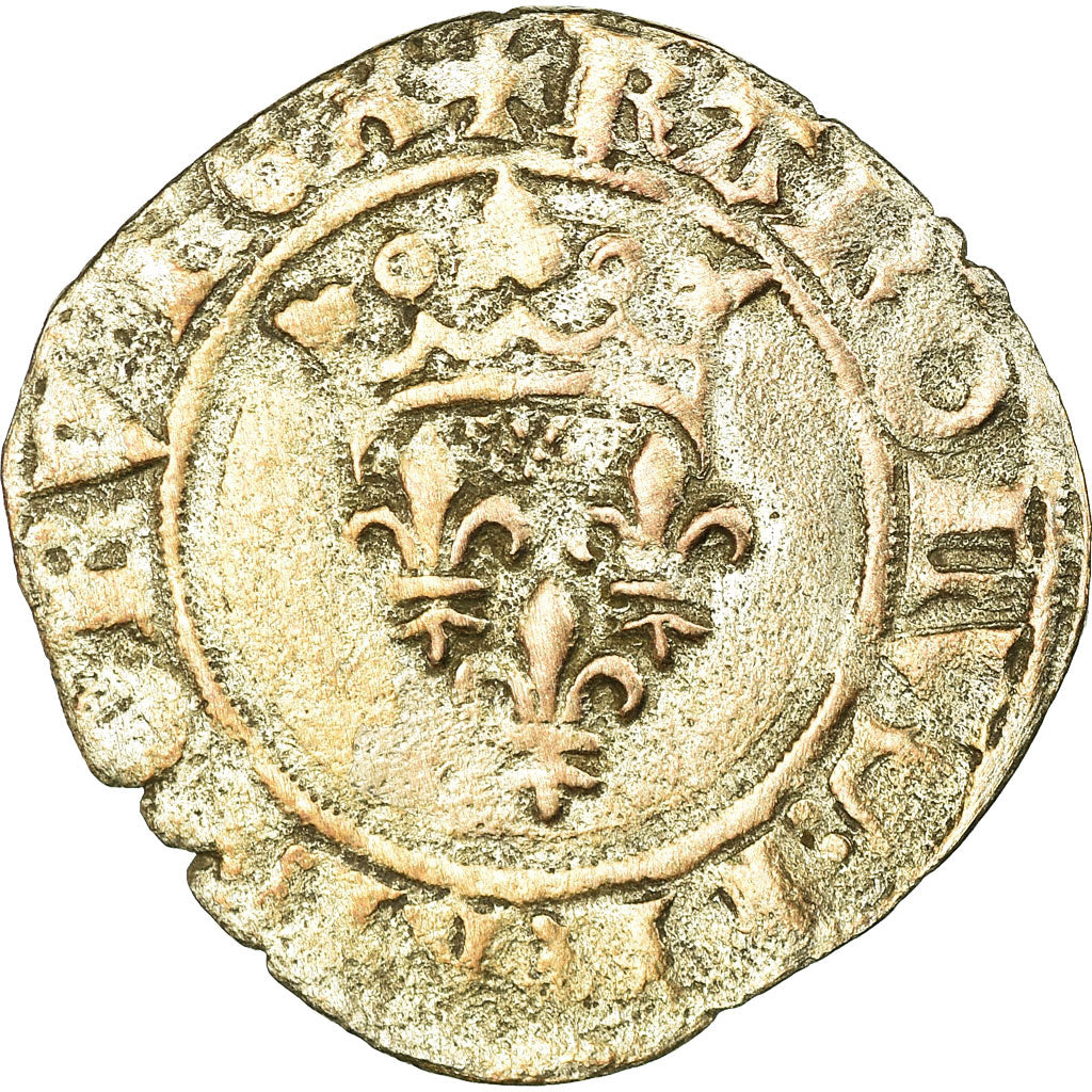 Coin, France, Charles VI, Florette, Cremieu, VF(30-35), Billon