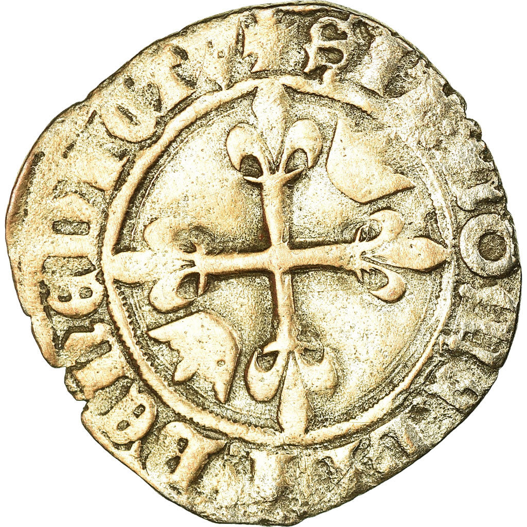 Coin, France, Charles VI, Florette, Cremieu, VF(30-35), Billon