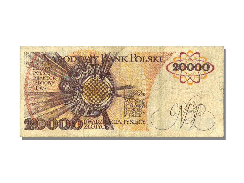 Poland, 20,000 Zlotych, 1989, KM #152a, 1989-02-01, VF(30-35), AG