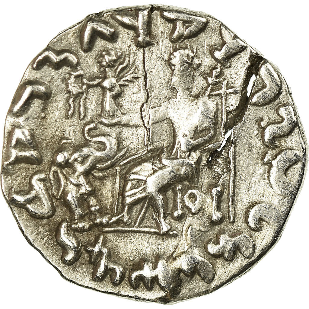 Coin, Baktrian Kingdom, Antialkidas, Drachm, 130-120 BC, EF(40-45), Silver