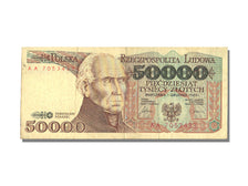 Poland, 50,000 Zlotych, 1989, KM #153a, 9189-12-01, AU(50-53), AA
