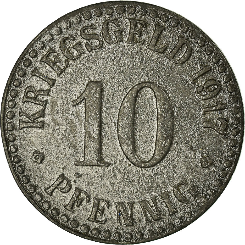 Coin, Germany, Residenzstadt Cassel, Kriegsgeld, Cassel, 10 Pfennig, 1917