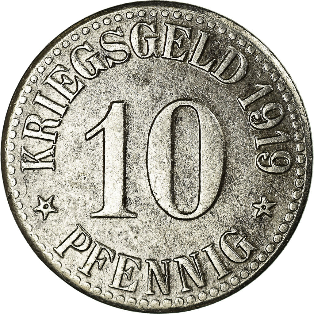 Monnaie, Allemagne, Residenzstadt Cassel, Kriegsgeld, Cassel, 10 Pfennig, 1919
