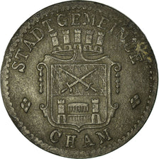 Coin, Germany, Stadtdemeinde, Kriegs-Notmünze, Cham, 5 Pfennig, EF(40-45), Zinc
