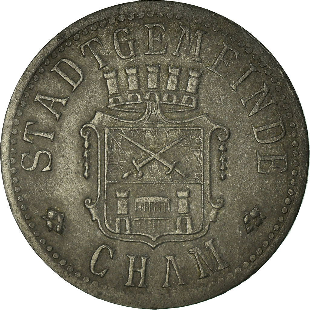 Coin, Germany, Stadtdemeinde, Kriegs-Notmünze, Cham, 10 Pfennig, EF(40-45)