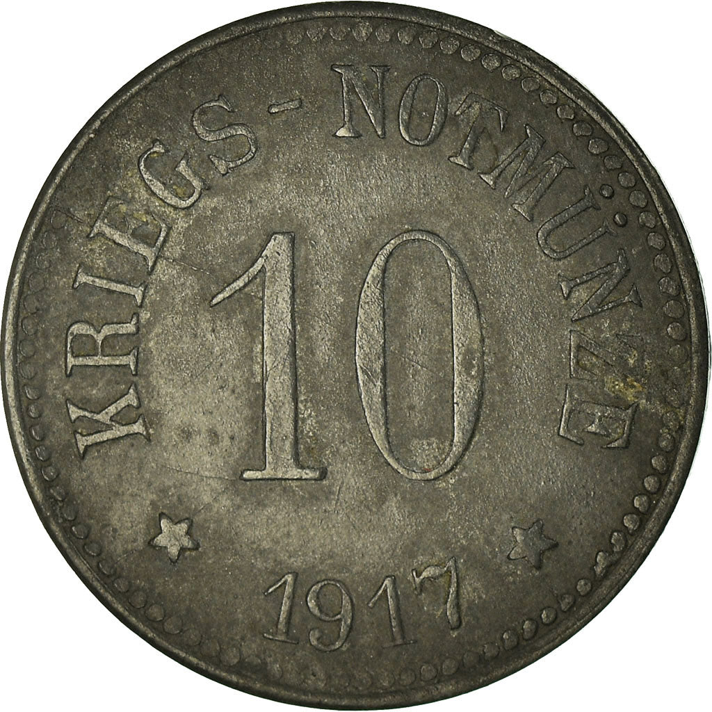 Coin, Germany, Stadtdemeinde, Kriegs-Notmünze, Cham, 10 Pfennig, EF(40-45)