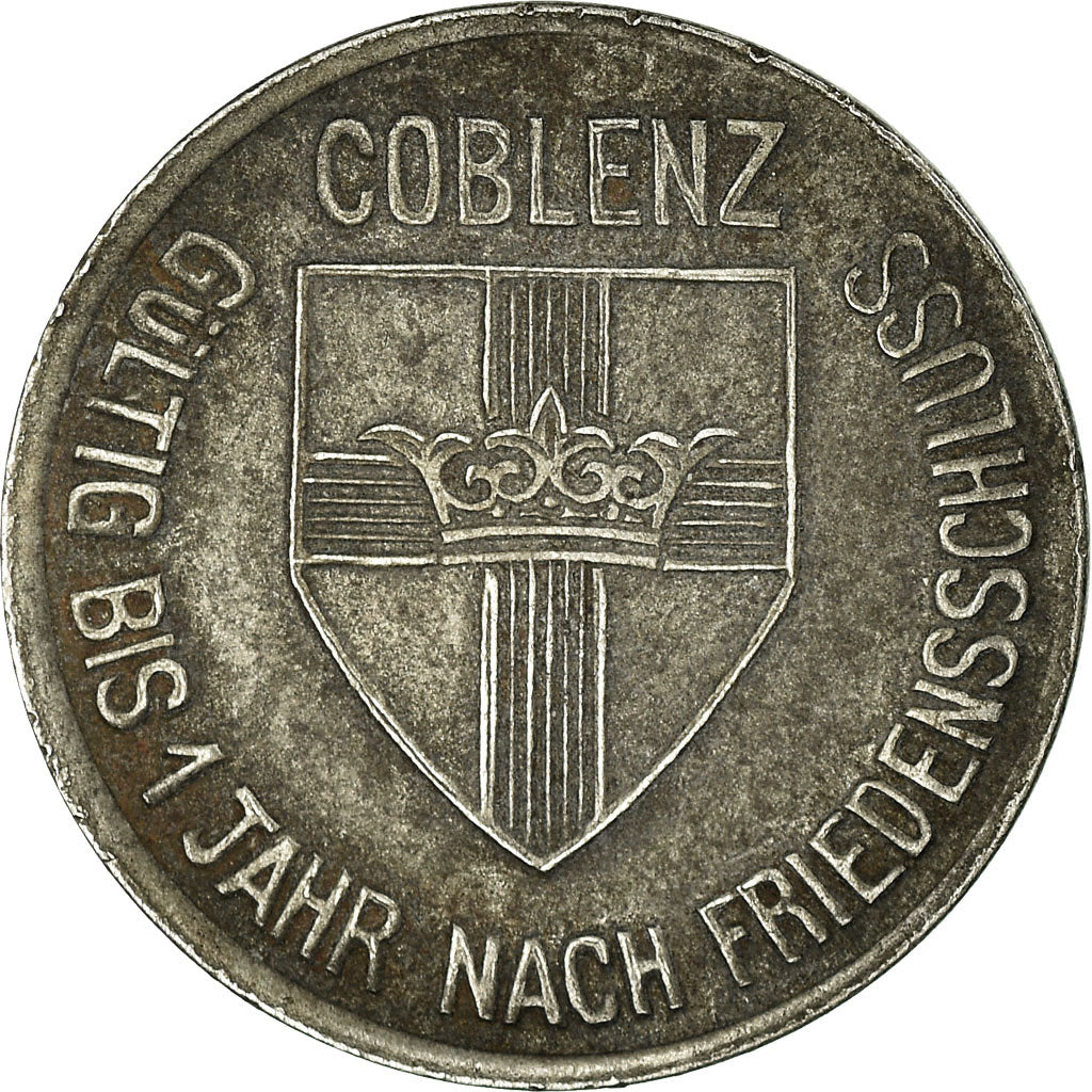 Coin, Germany, Kriegsgeld, Coblenz, 10 Pfennig, 1918, EF(40-45), Iron