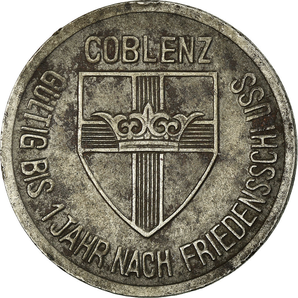 Coin, Germany, Kriegsgeld, Coblenz, 25 Pfennig, 1918, EF(40-45), Iron