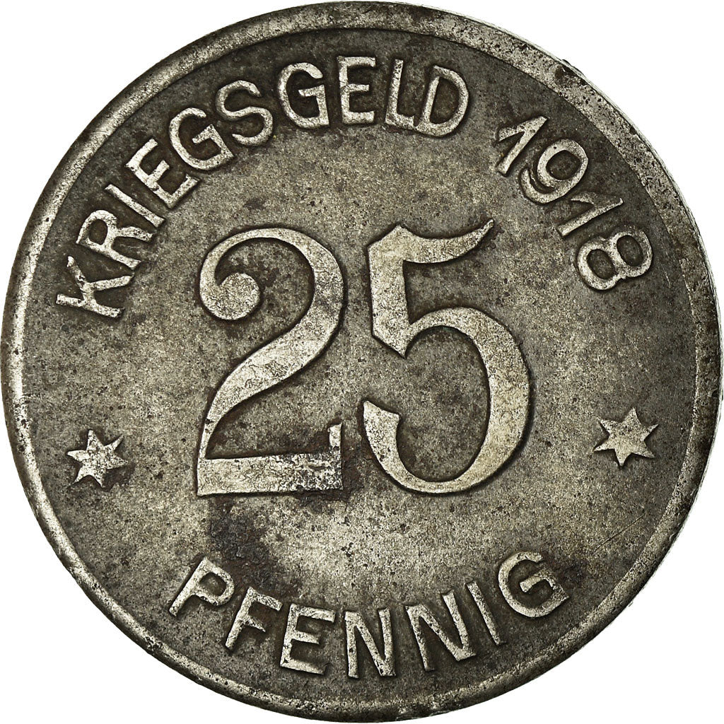 Coin, Germany, Kriegsgeld, Coblenz, 25 Pfennig, 1918, EF(40-45), Iron