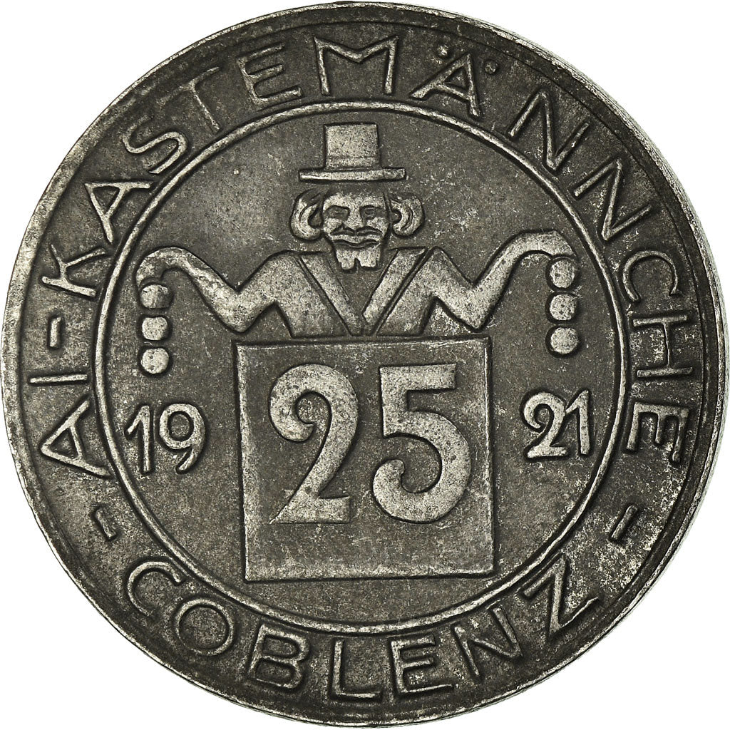 Moneta, Germania, Notgeld, Stadt Coblenz, Aine Grosche, Coblenz, 25 Pfennig