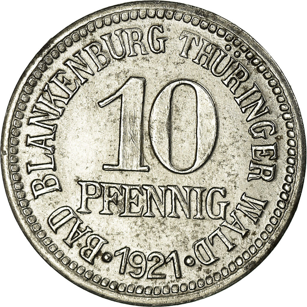 Coin, Germany, Bad Blankenburg Thüringer Wald, Blankenburg, 10 Pfennig, 1921