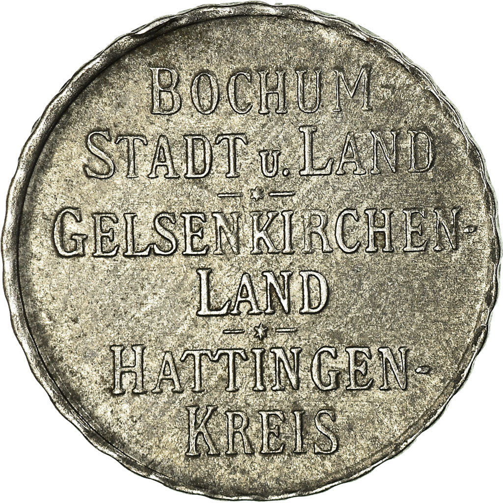 Coin, Germany, Gelsenkirchen-Land, Hattingen-Kreis, Bochum, 10 Pfennig, 1918
