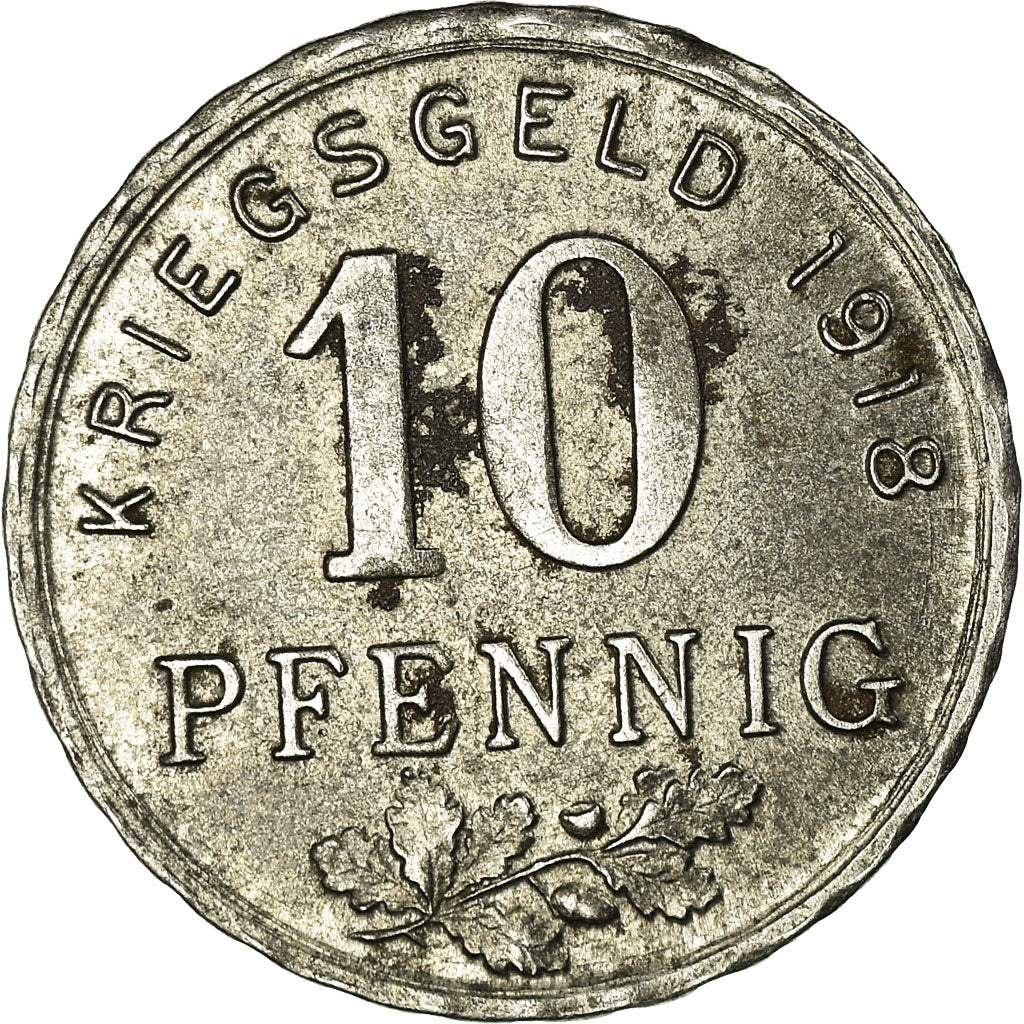Coin, Germany, Gelsenkirchen-Land, Hattingen-Kreis, Bochum, 10 Pfennig, 1918