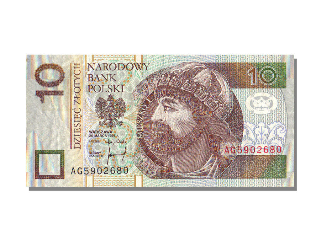 Poland, 10 Zlotych, 1994, KM #173a, 1994-03-25, UNC(63), AG