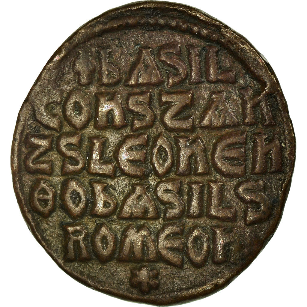 Coin, Basil I, Follis, 870-879, Constantinople, EF(40-45), Copper, Sear:1712