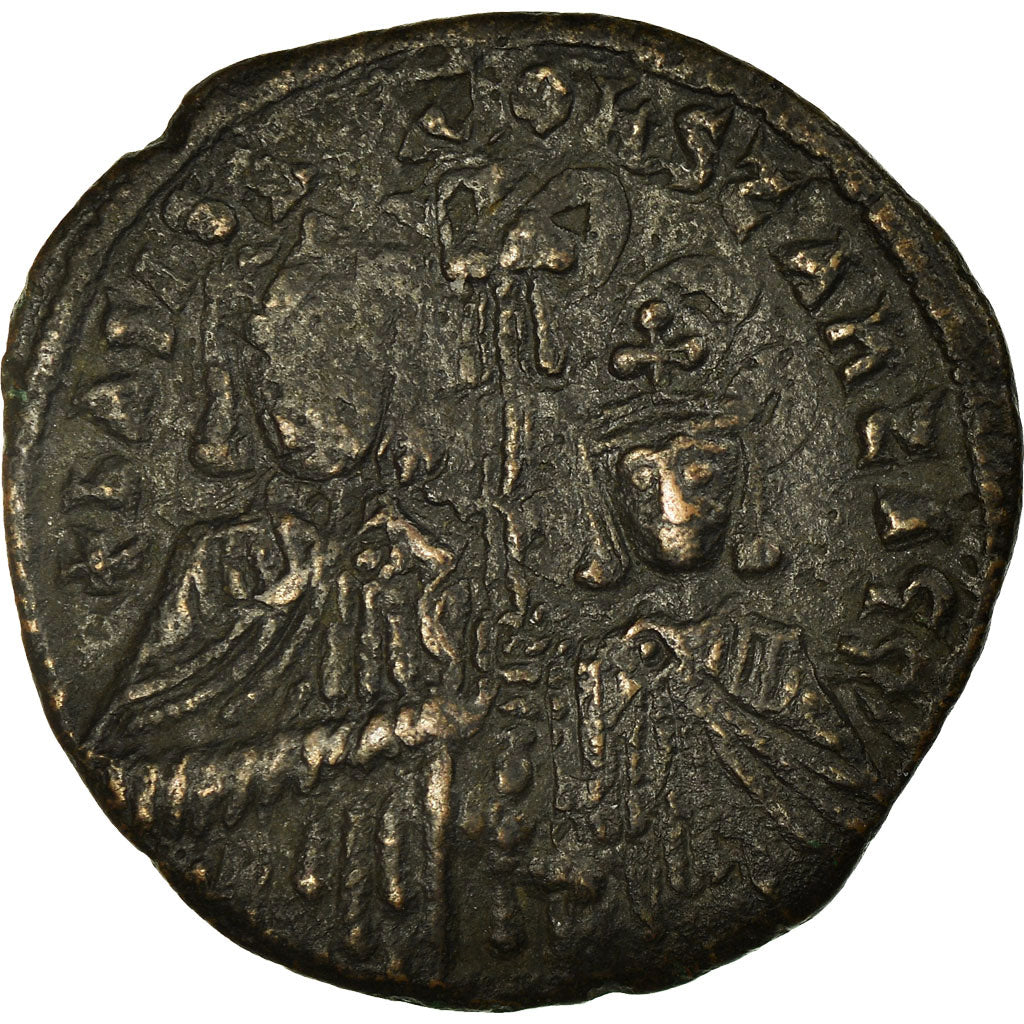 Moneta, Basil I, Follis, 868-870, Constantinople, BB, Rame, Sear:1721