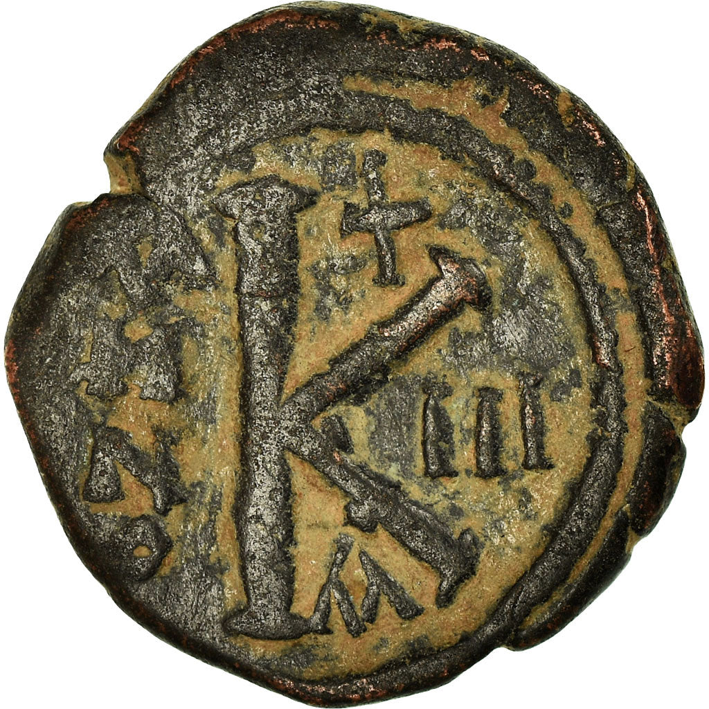 Coin, Justin II, Half Follis, 567-568, Constantinople, VF(20-25), Copper