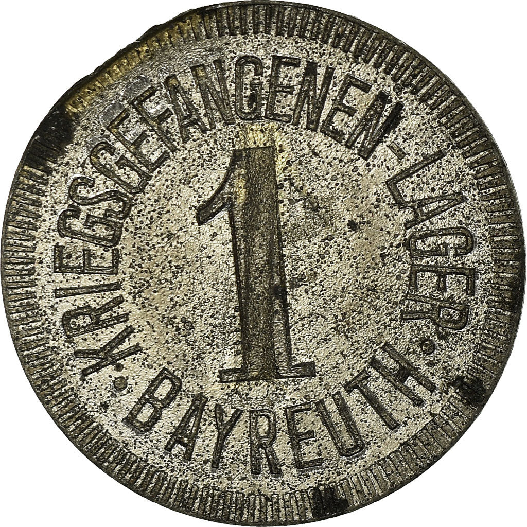 Coin, Germany, Kriegsgefangenenlager, Bayreuth, Pfennig, EF(40-45), Nickel