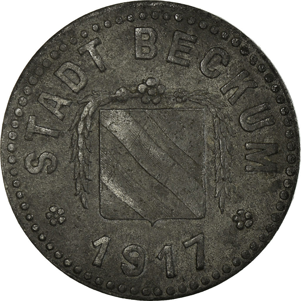 Moneta, Germania, Stadt Beckum, Kleingeldersatzmarke, Bayreuth, 10 Pfennig