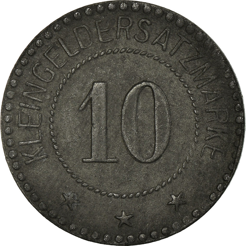 Moneta, Germania, Stadt Beckum, Kleingeldersatzmarke, Bayreuth, 10 Pfennig