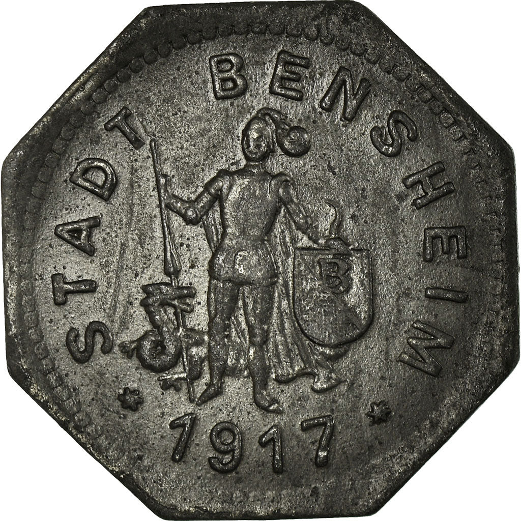Coin, Germany, Stadt Bensheim, Kriegsmünze, Bensheim, 10 Pfennig, 1917