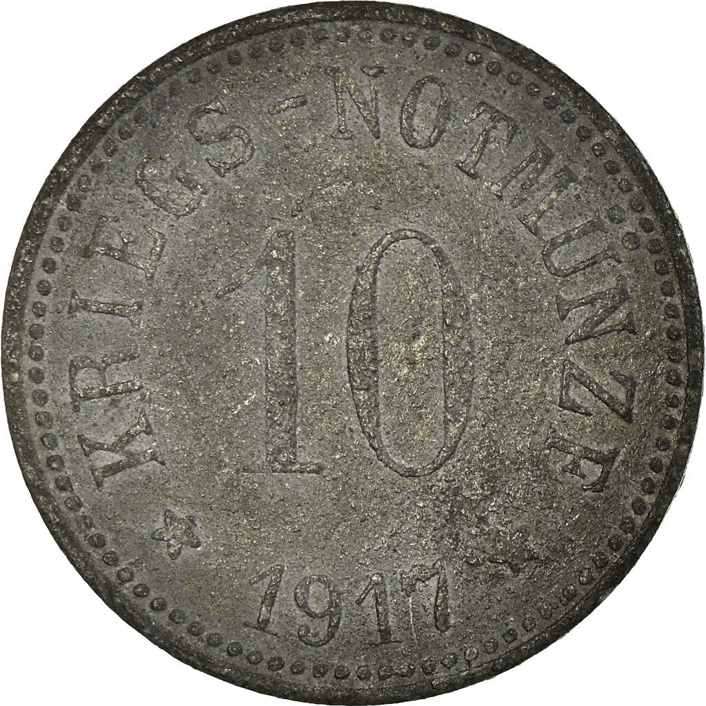 Moneta, Germania, Stadtgemeinde Bergzabern, Kriegs-Notmünze, Bergzabern, 10