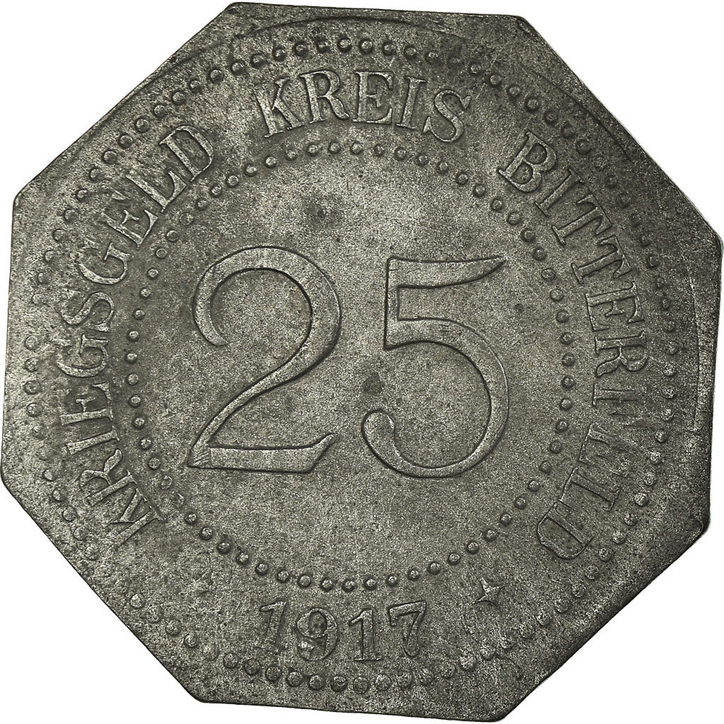Coin, Germany, Bitterfelder Bankverein, Bitterfeld, 25 Pfennig, 1917, EF(40-45)