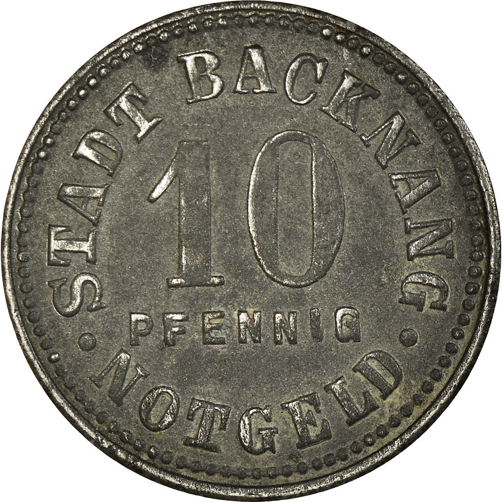 Coin, Germany, Stadt Backnang, Notgeld, Backnang, 10 Pfennig, EF(40-45), Iron