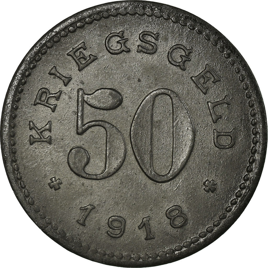 Coin, Germany, Oberamtsstadt Balingen, Kriegsgeld, Belingen, 50 Pfennig, 1918
