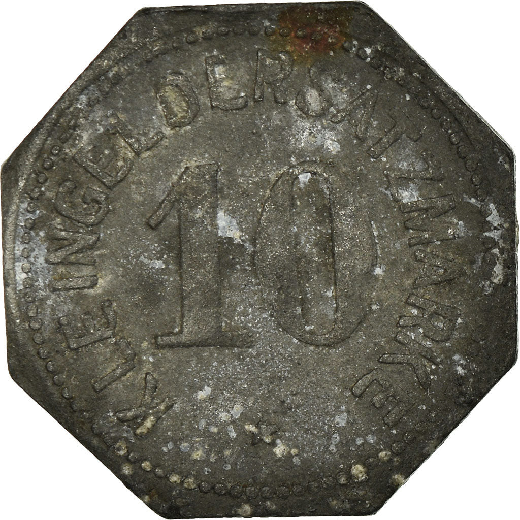Coin, Germany, Kleingeldersatzmarke, Bamberg, 10 Pfennig, 1917, EF(40-45), Zinc