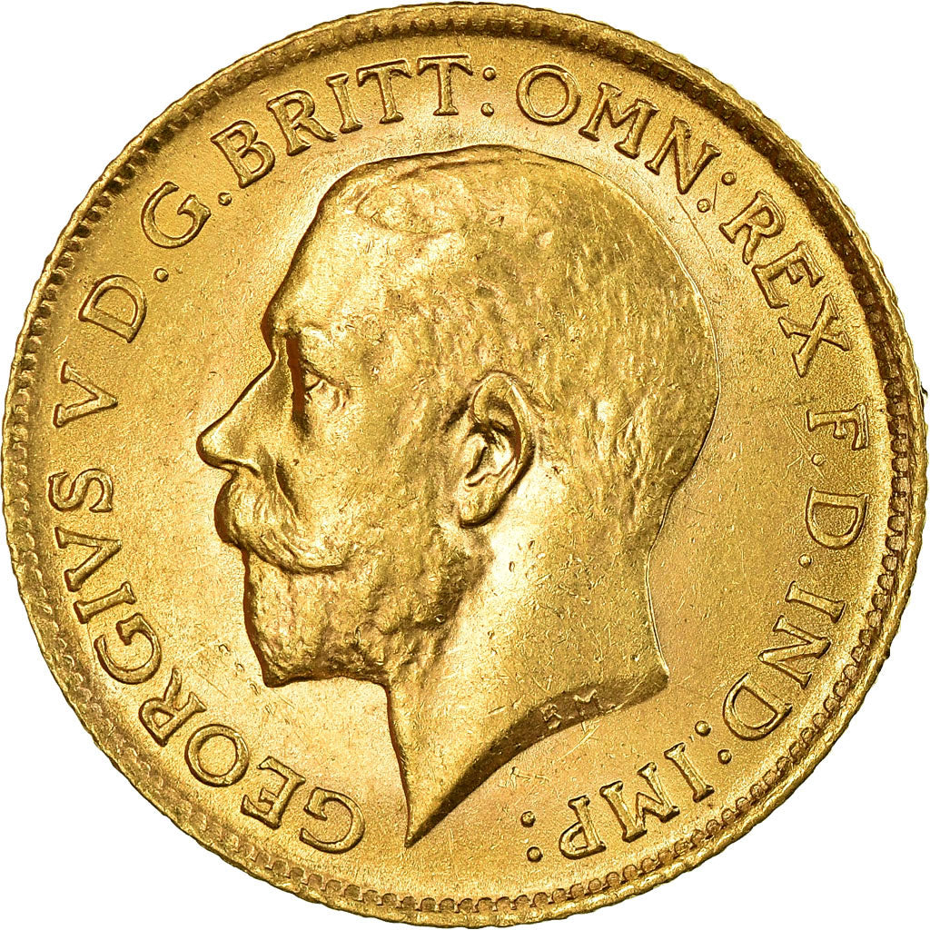 Coin, Great Britain, George V, 1/2 Sovereign, 1914, MS(60-62), Gold, KM:819
