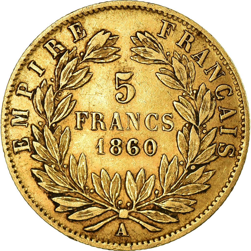 Monnaie, France, Napoleon III, 5 Francs, 1860, Paris, TB+, Or, Gadoury:1001