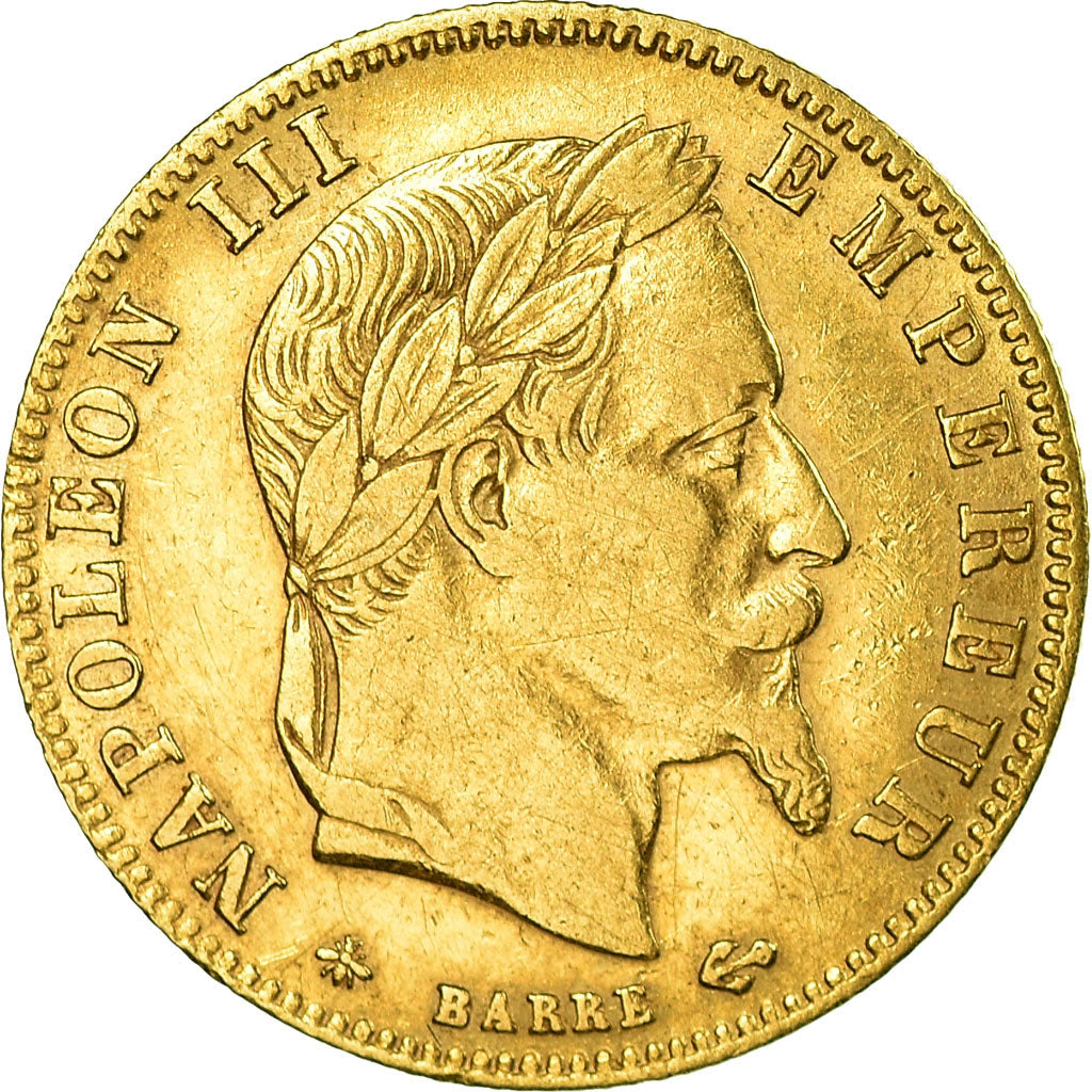 Moneta, Francja, Napoleon III, 5 Francs, 1864, Paris, VF(30-35), Złoto