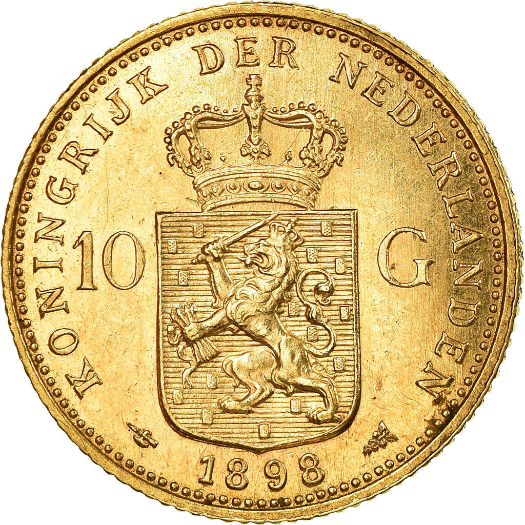 Münze, Niederlande, Wilhelmina I, 10 Gulden, 1898, Utrecht, VZ, Gold, KM:124