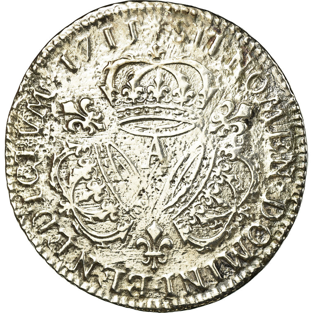 Munten, Frankrijk, Louis XIV, 1/4 Ecu aux 3 couronnes, 1711, Paris, ZG, Zilver