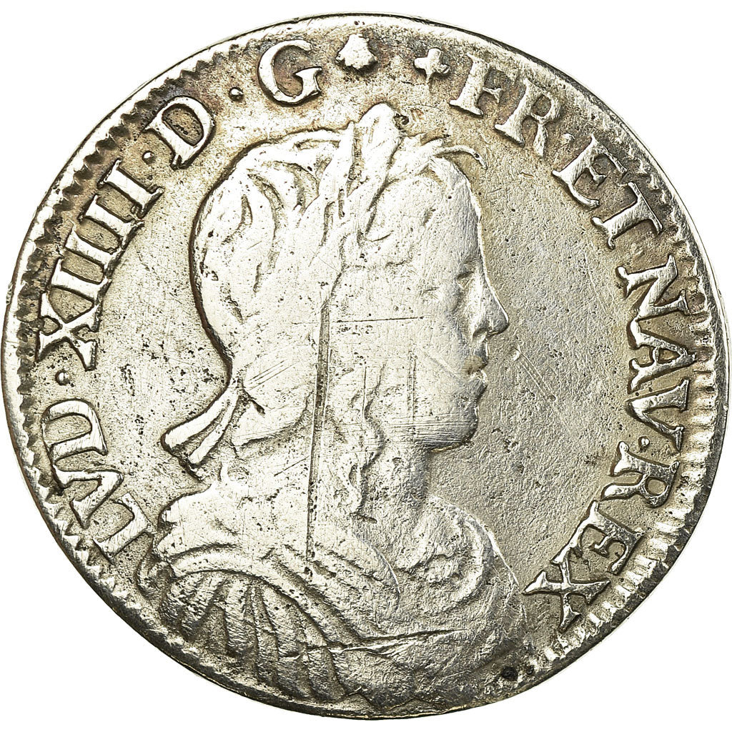 Munten, Frankrijk, Louis XIV, 1/2 Écu à la mèche longue, 1655, Saint Lô, FR