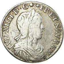 Munten, Frankrijk, Louis XIV, 1/2 Écu à la mèche longue, 1655, Saint Lô, FR