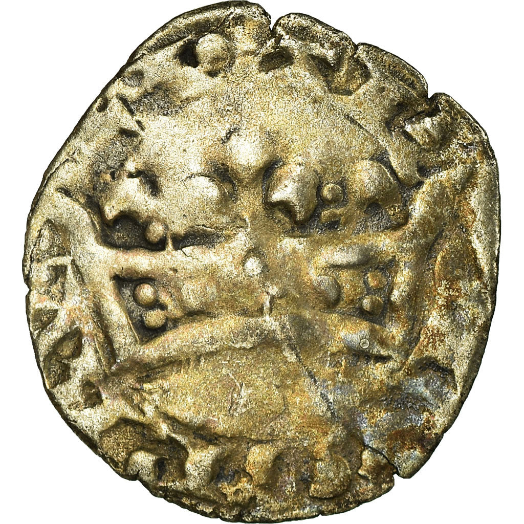 Coin, France, Charles IV, Double Parisis, VF(20-25), Billon, Duplessy:244c