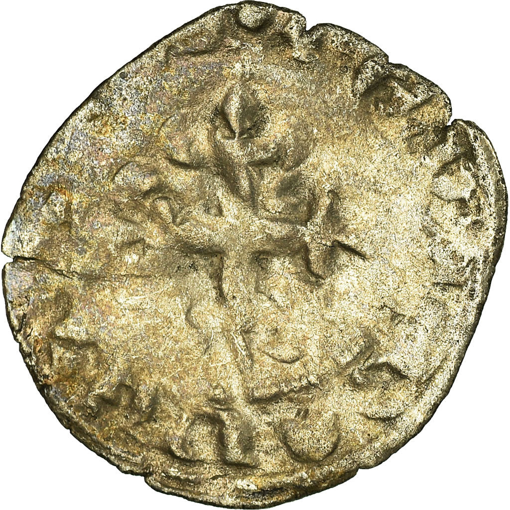 Coin, France, Charles IV, Double Parisis, VF(20-25), Billon, Duplessy:244c