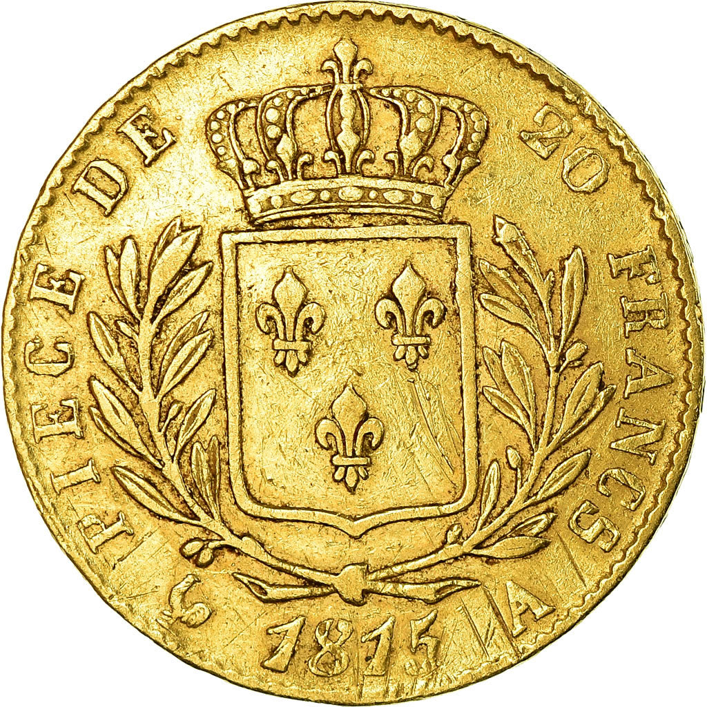 Munten, Frankrijk, Louis XVIII, 20 Francs, 1815, Paris, FR+, Goud, KM:706.1