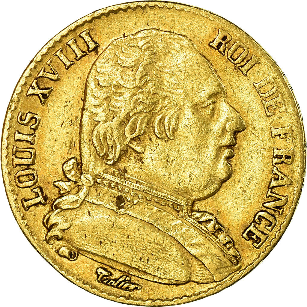 Monnaie, France, Louis XVIII, 20 Francs, 1815, Rouen, TTB+, Or, Gadoury:1026