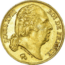 Coin, France, Louis XVIII, 20 Francs, 1817, Paris, AU(50-53), Gold, KM:712.1